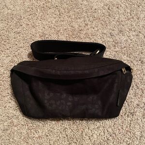 Canvelle Fanny Pack Crossbody Black Leopard